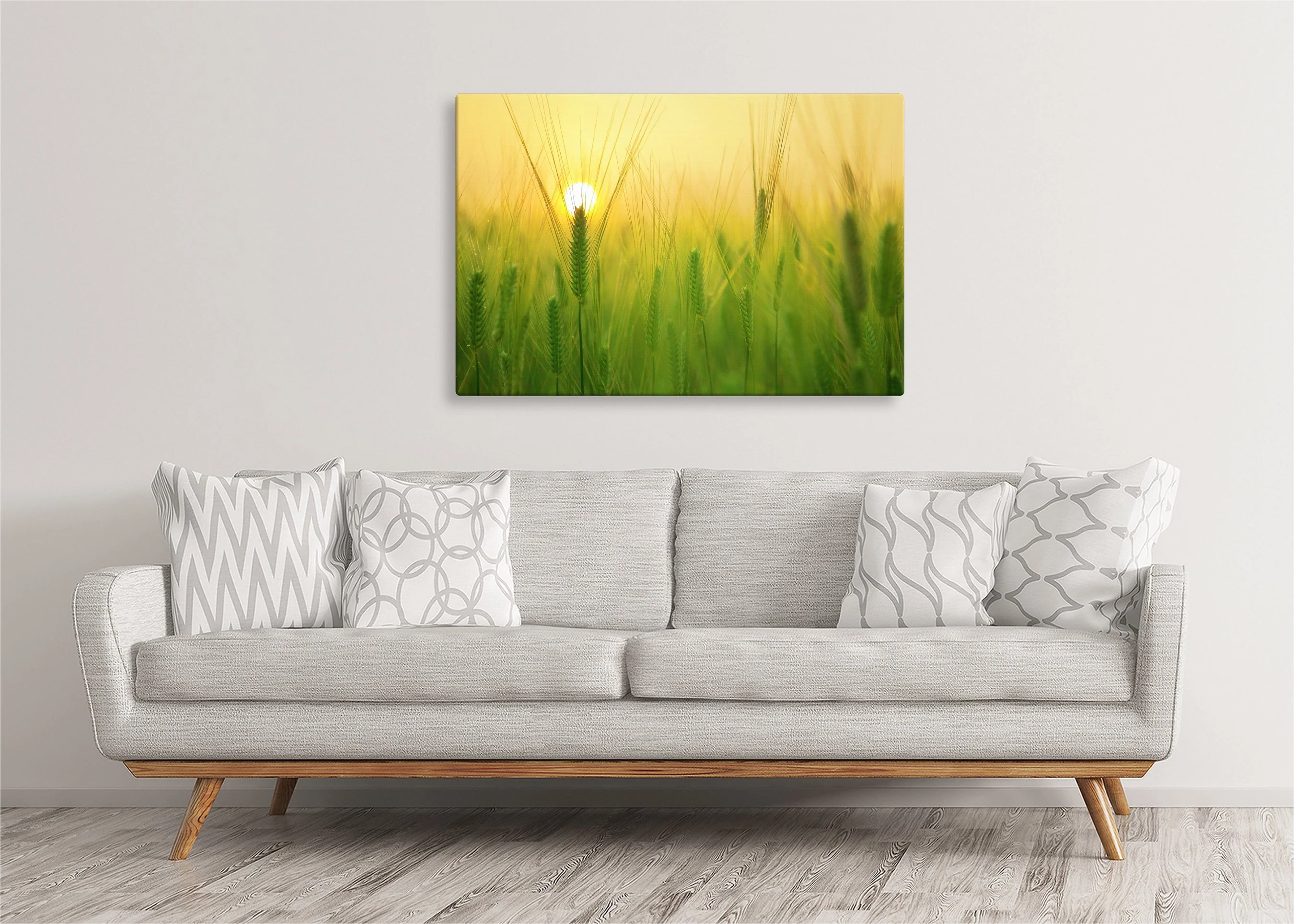 Barley Field at Sunrise | Gallery Wrap Wall Canvas - Image 5