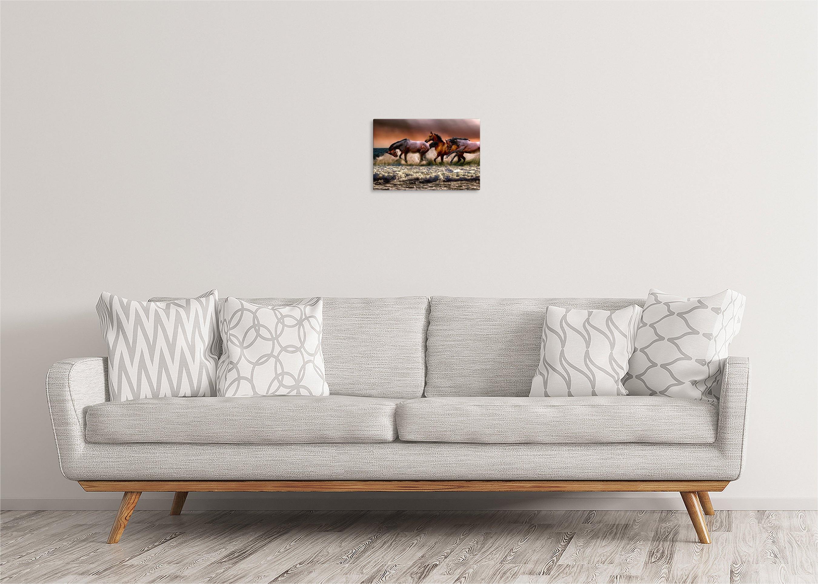 Horses Running in Sea | Gallery Wrap Wall Canvas - Image 2