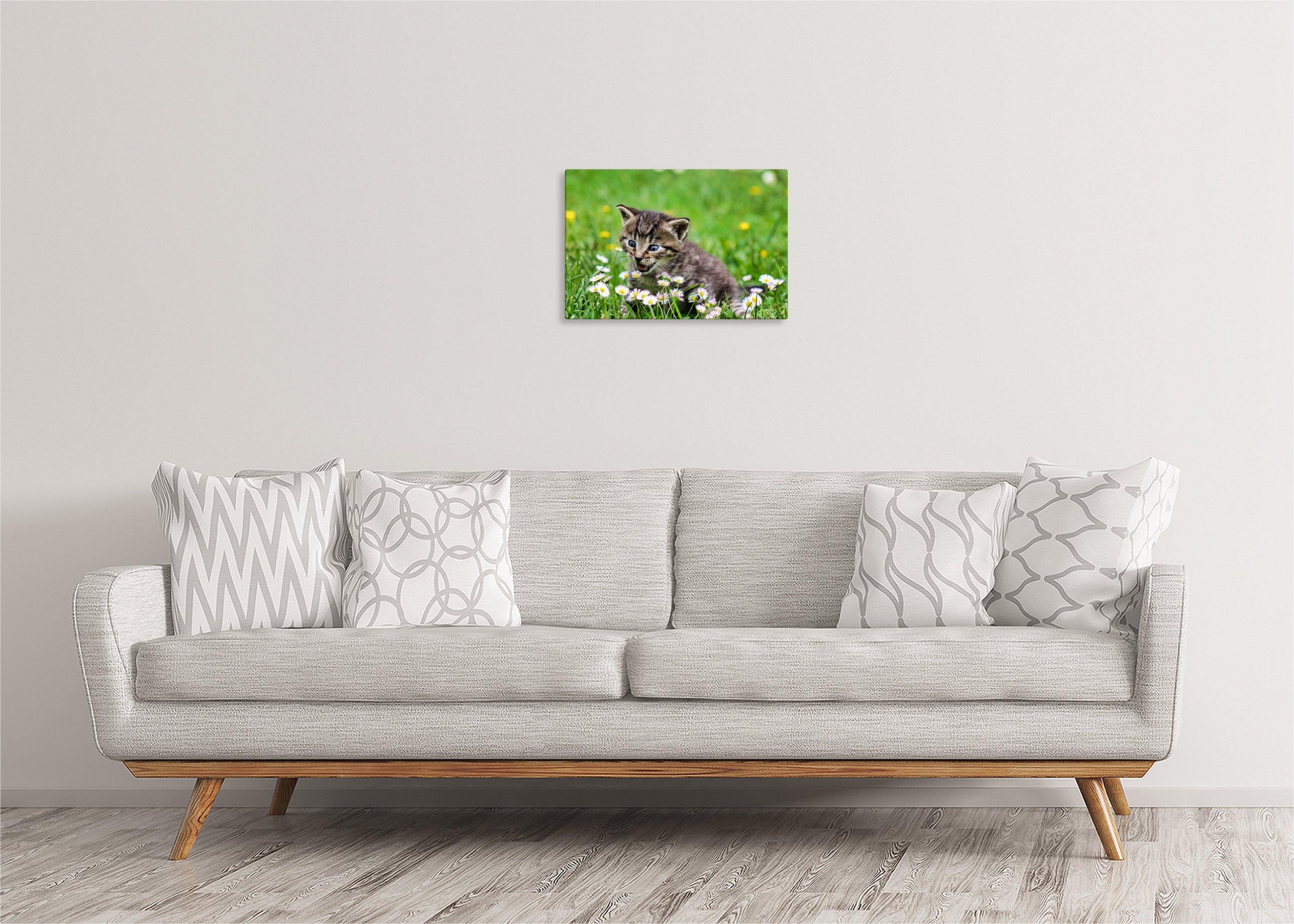 Kitten with Flowers | Gallery Wrap Wall Canvas - Image 3