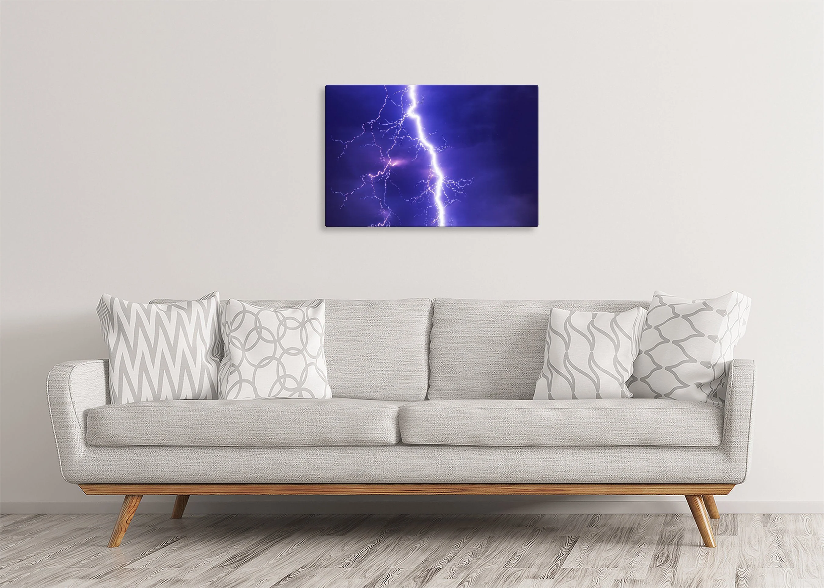 Purple Lightning | Gallery Wrap Wall Canvas - Image 4