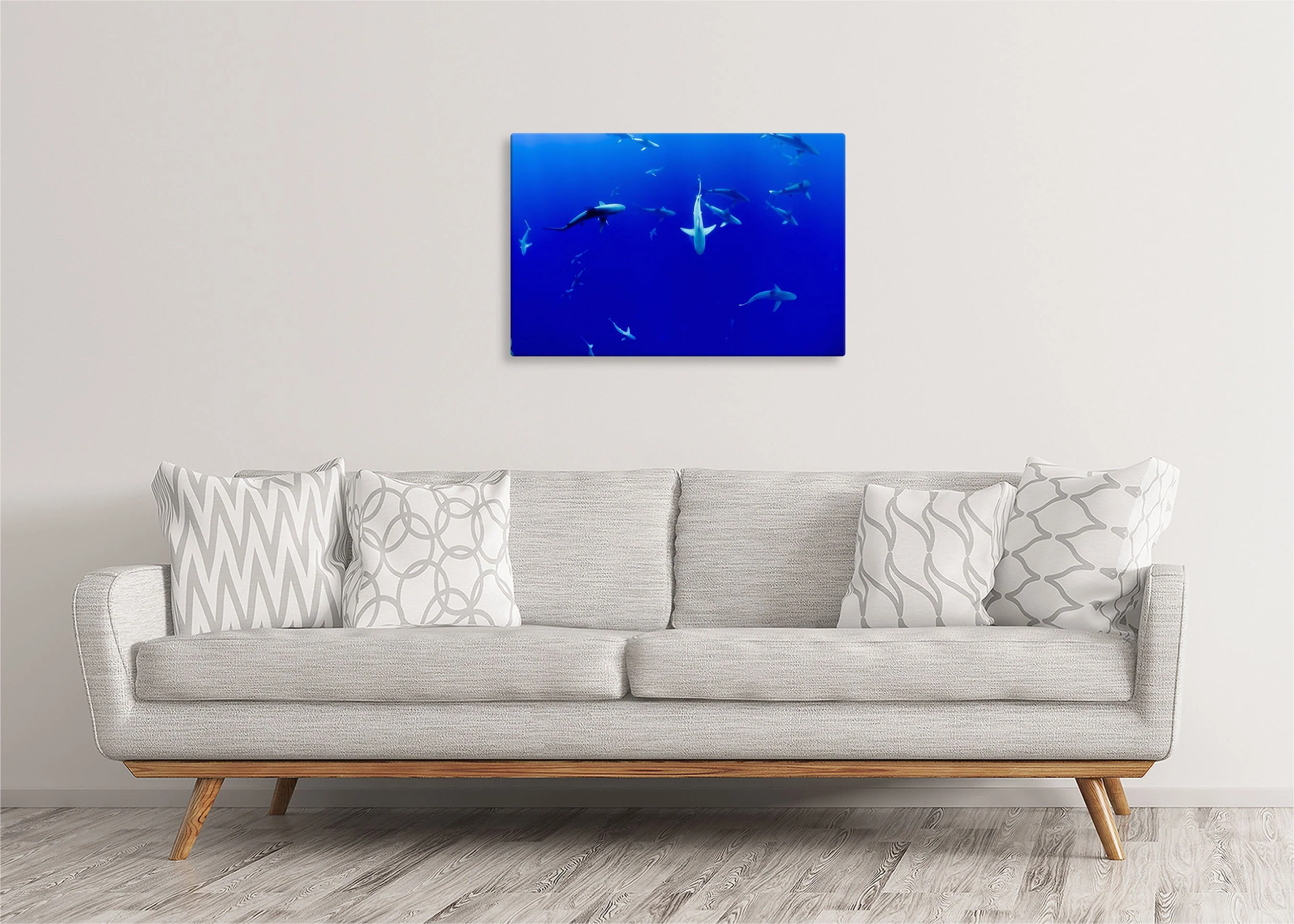 Sharks in the Blue | Gallery Wrap Wall Canvas - Image 4