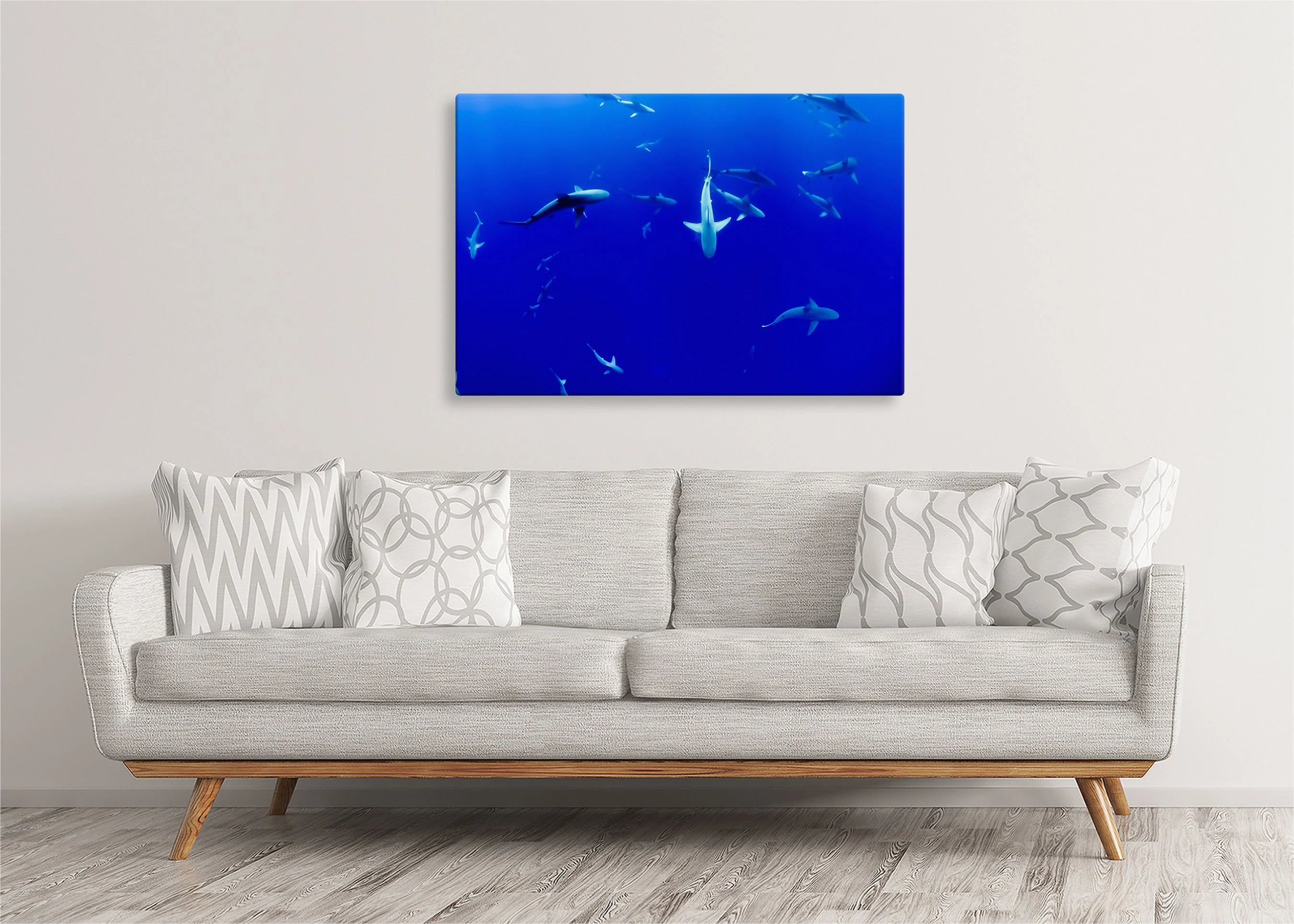 Sharks in the Blue | Gallery Wrap Wall Canvas - Image 5