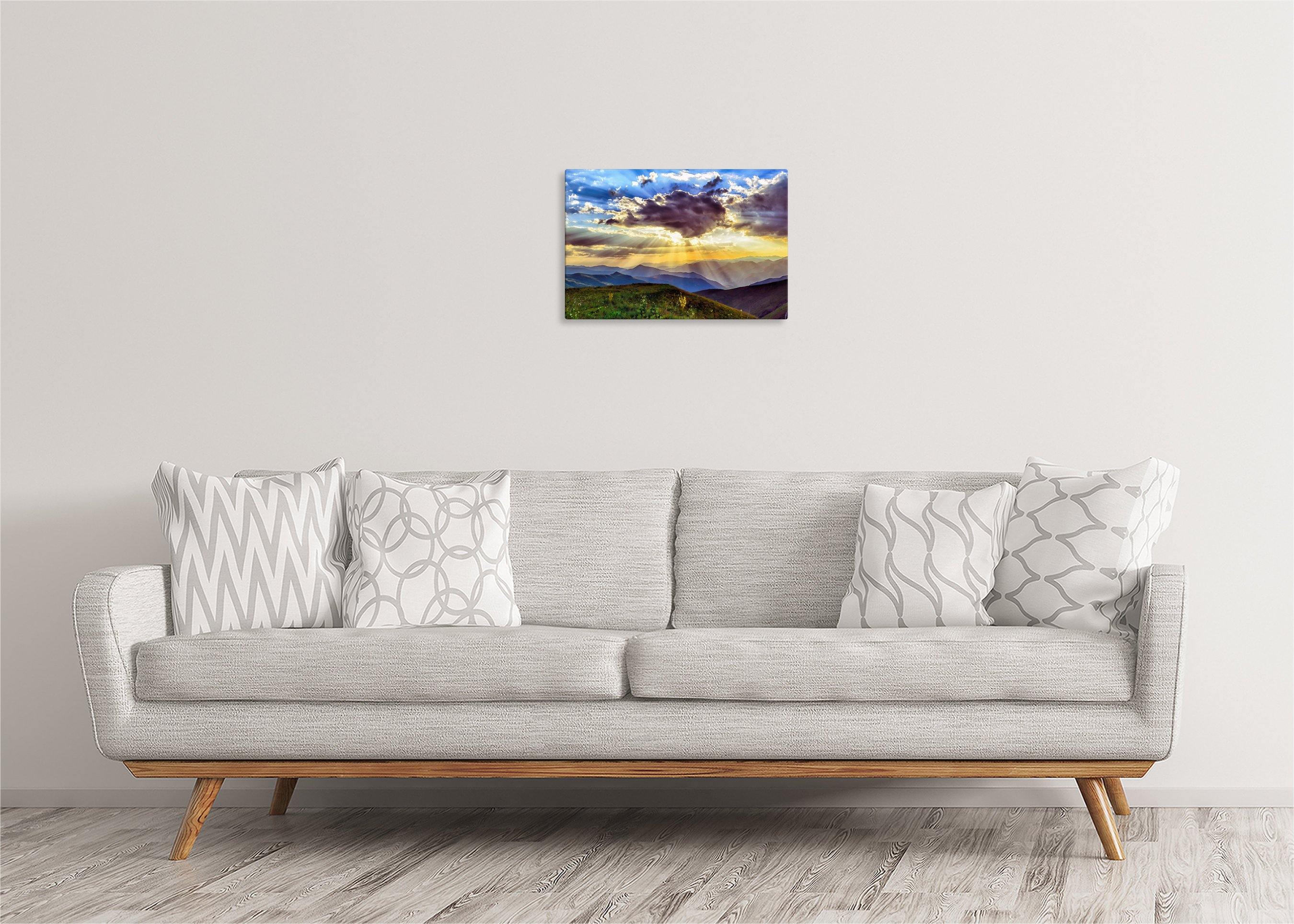 Sun Rays Over Mountains | Gallery Wrap Wall Canvas - Image 3
