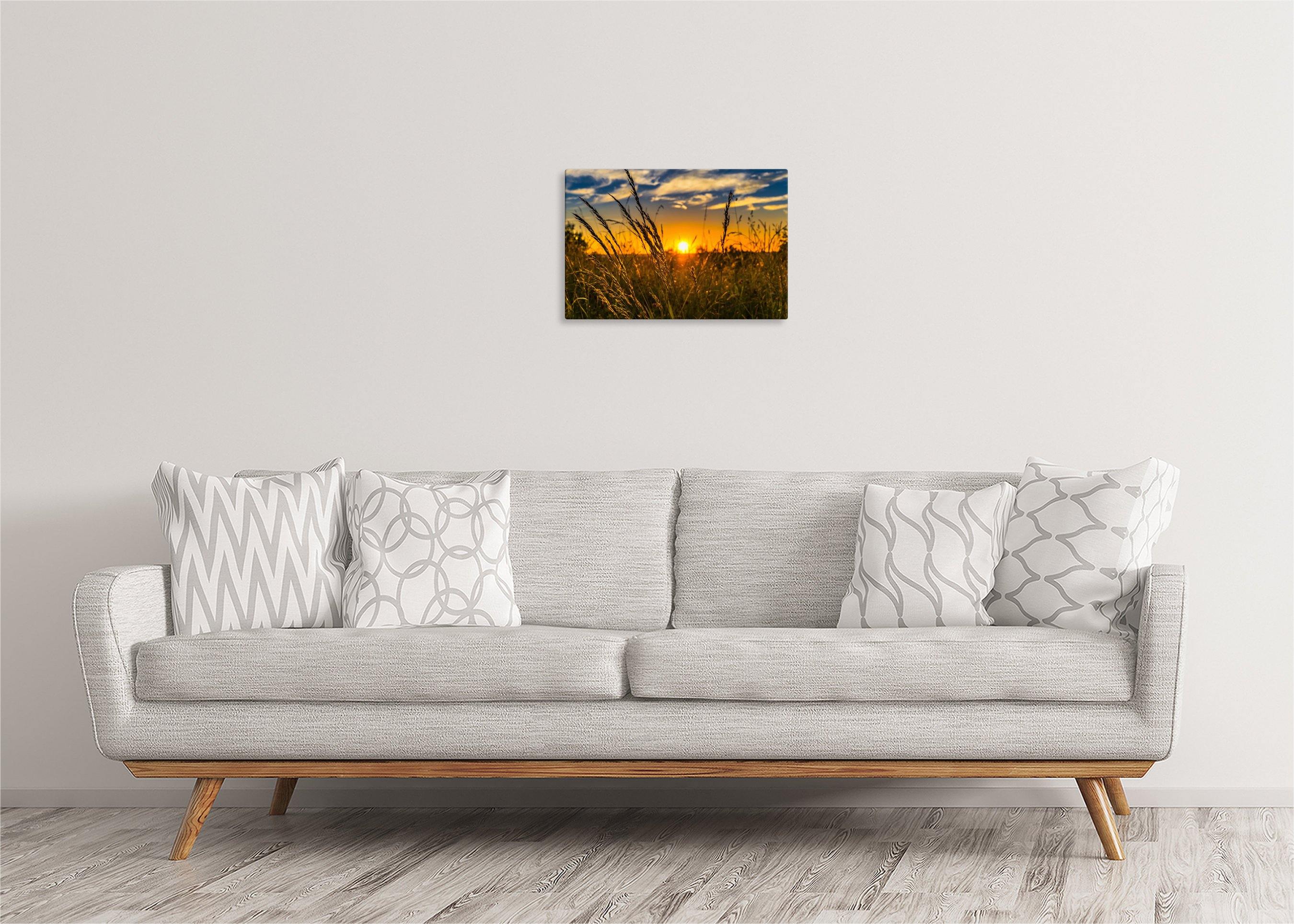 Sunset Over Meadow | Gallery Wrap Wall Canvas - Image 3