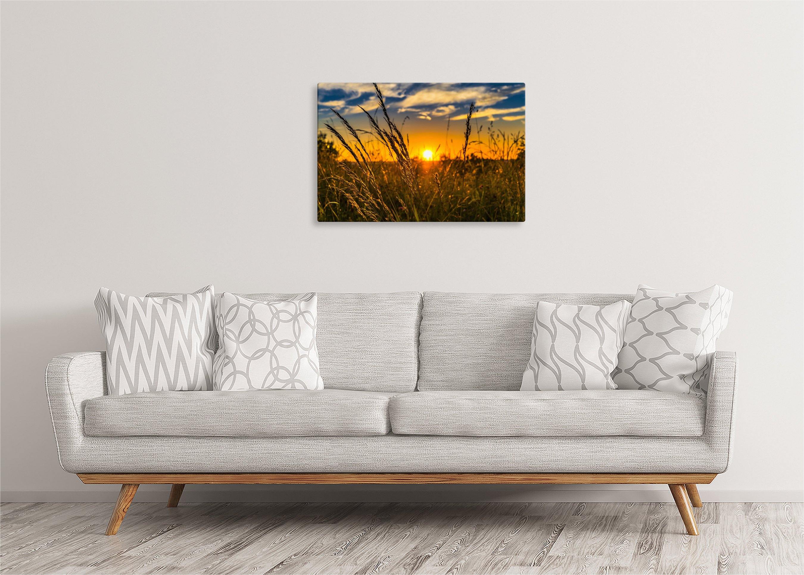 Sunset Over Meadow | Gallery Wrap Wall Canvas - Image 4