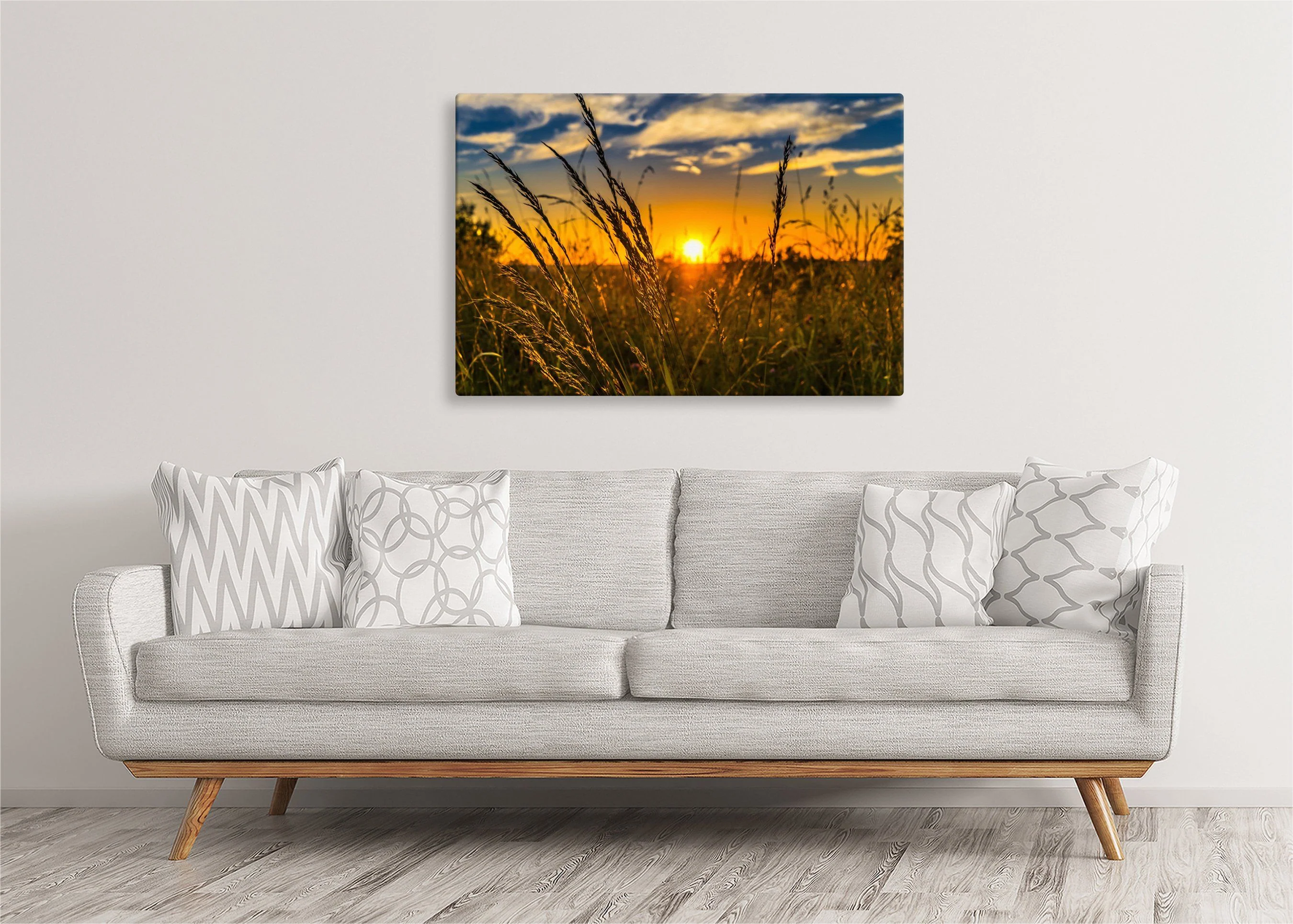 Sunset Over Meadow | Gallery Wrap Wall Canvas - Image 5