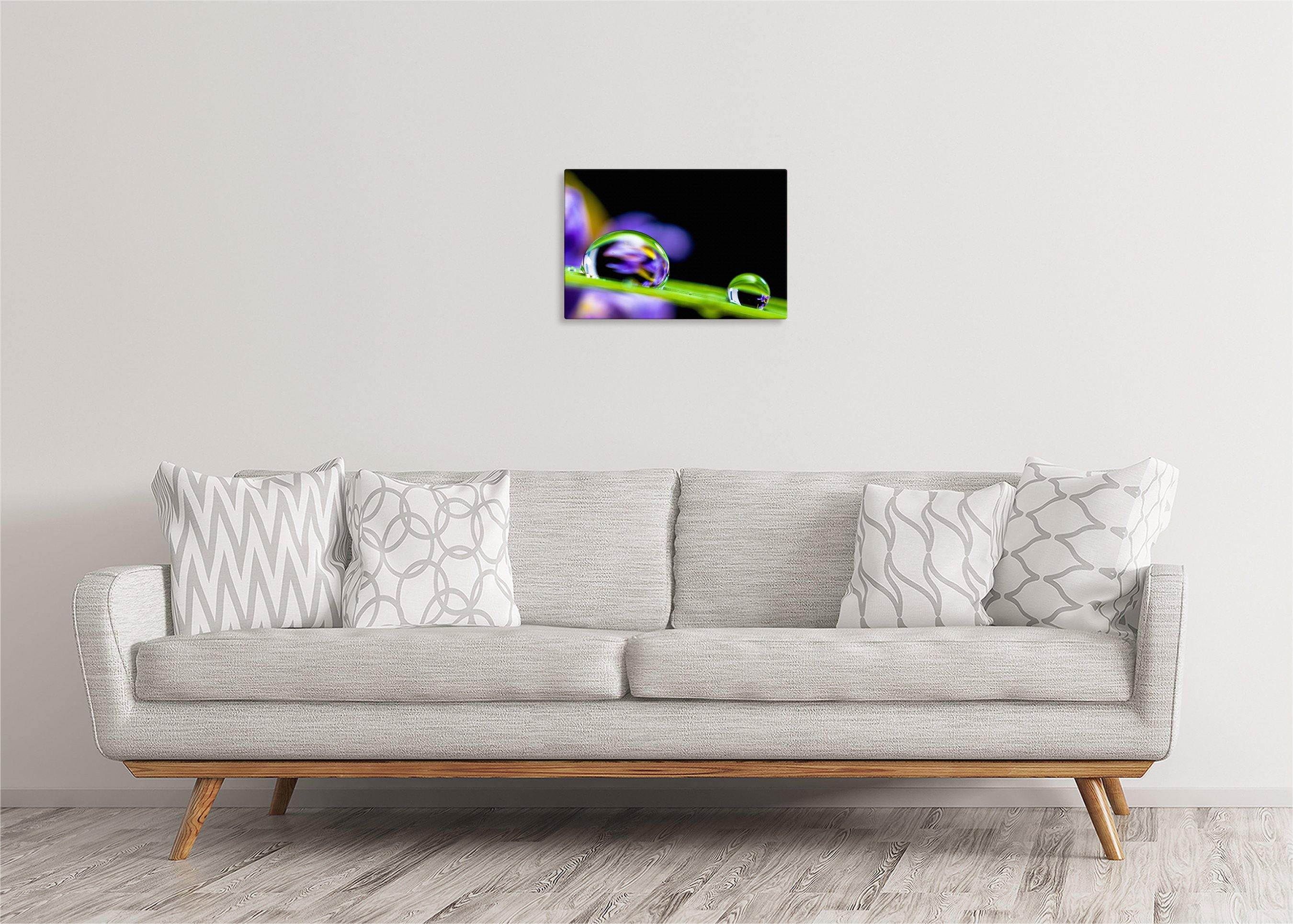 Water Droplets on Leaf | Gallery Wrap Wall Canvas - Image 3