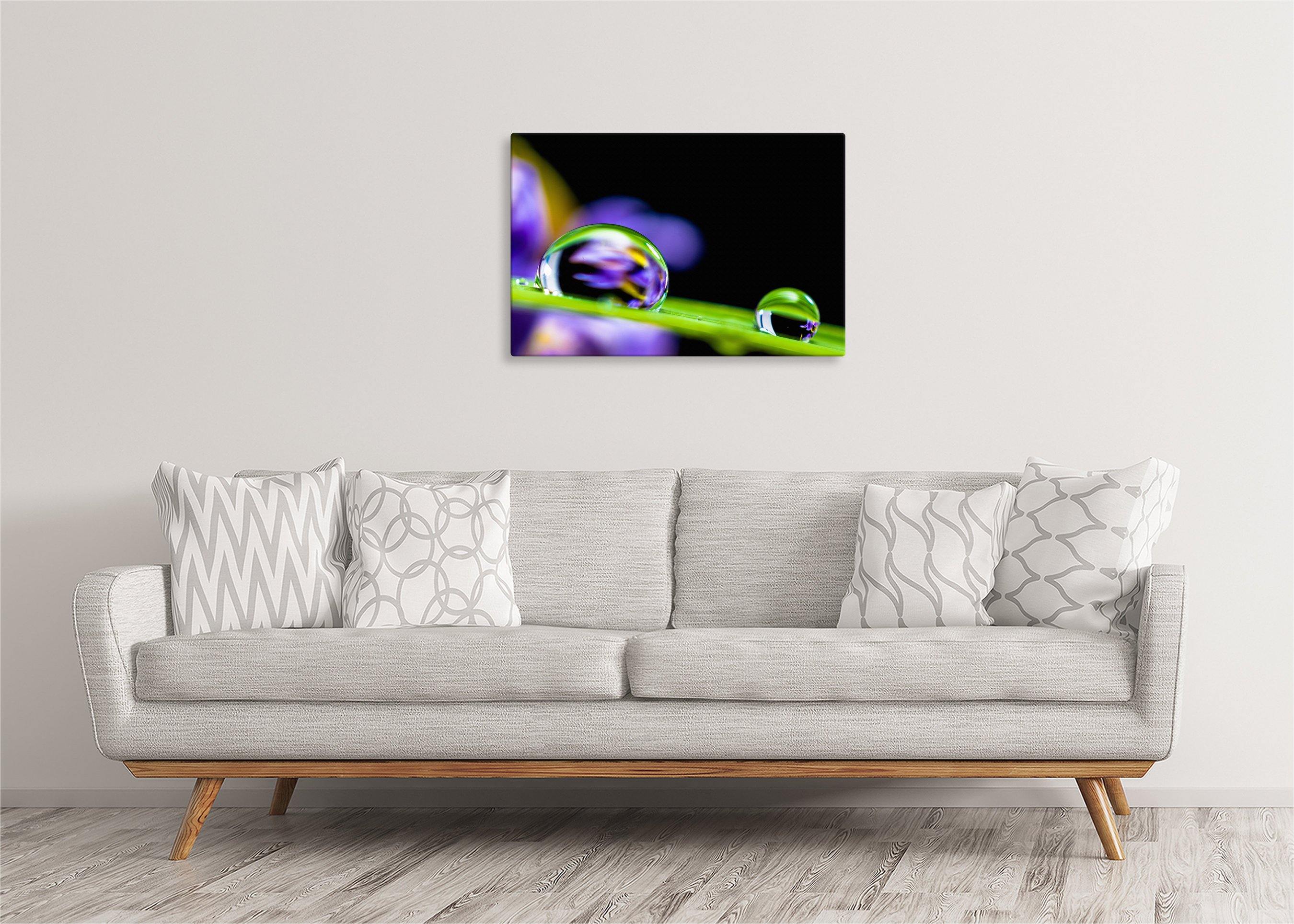 Water Droplets on Leaf | Gallery Wrap Wall Canvas - Image 4