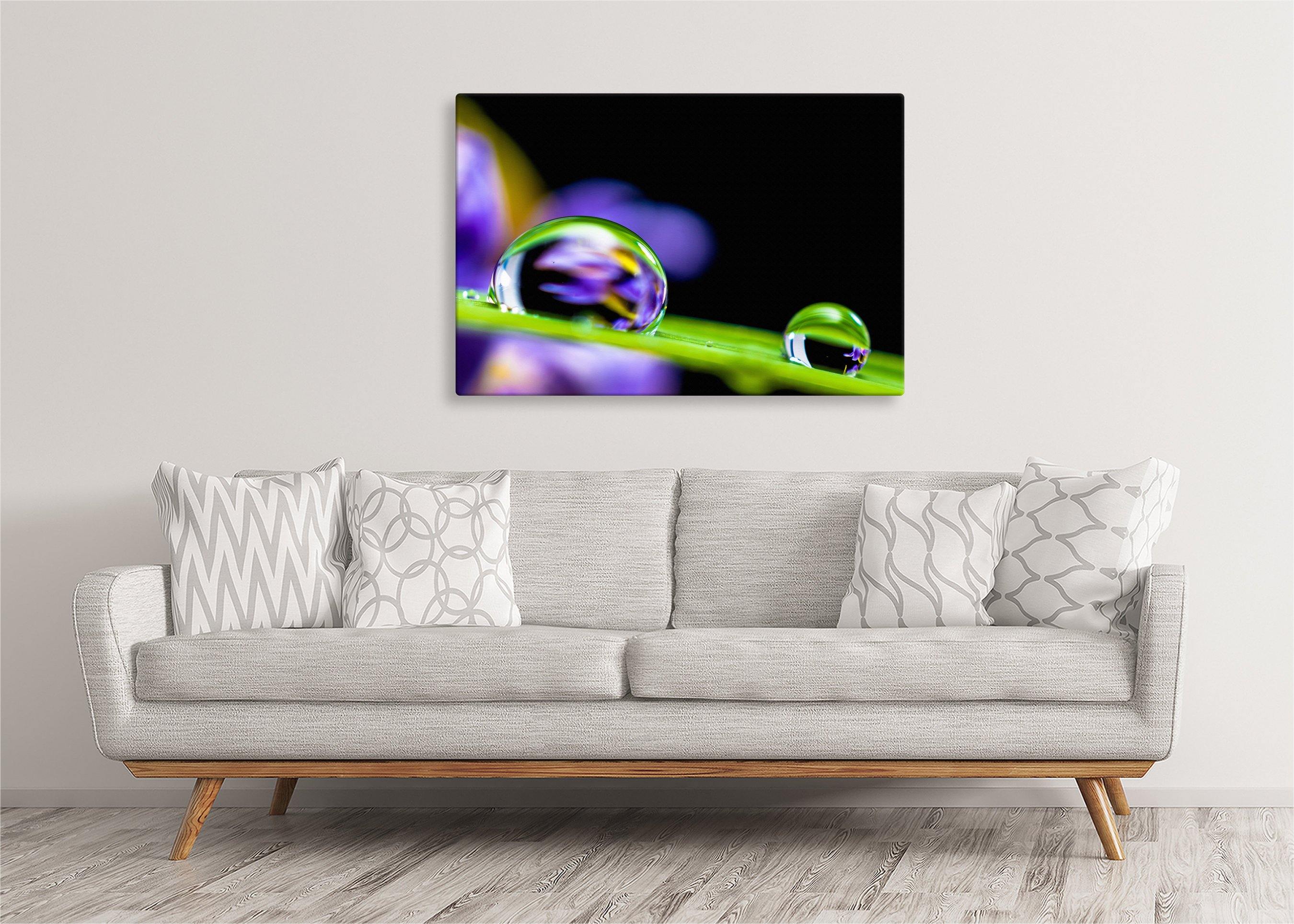 Water Droplets on Leaf | Gallery Wrap Wall Canvas - Image 5