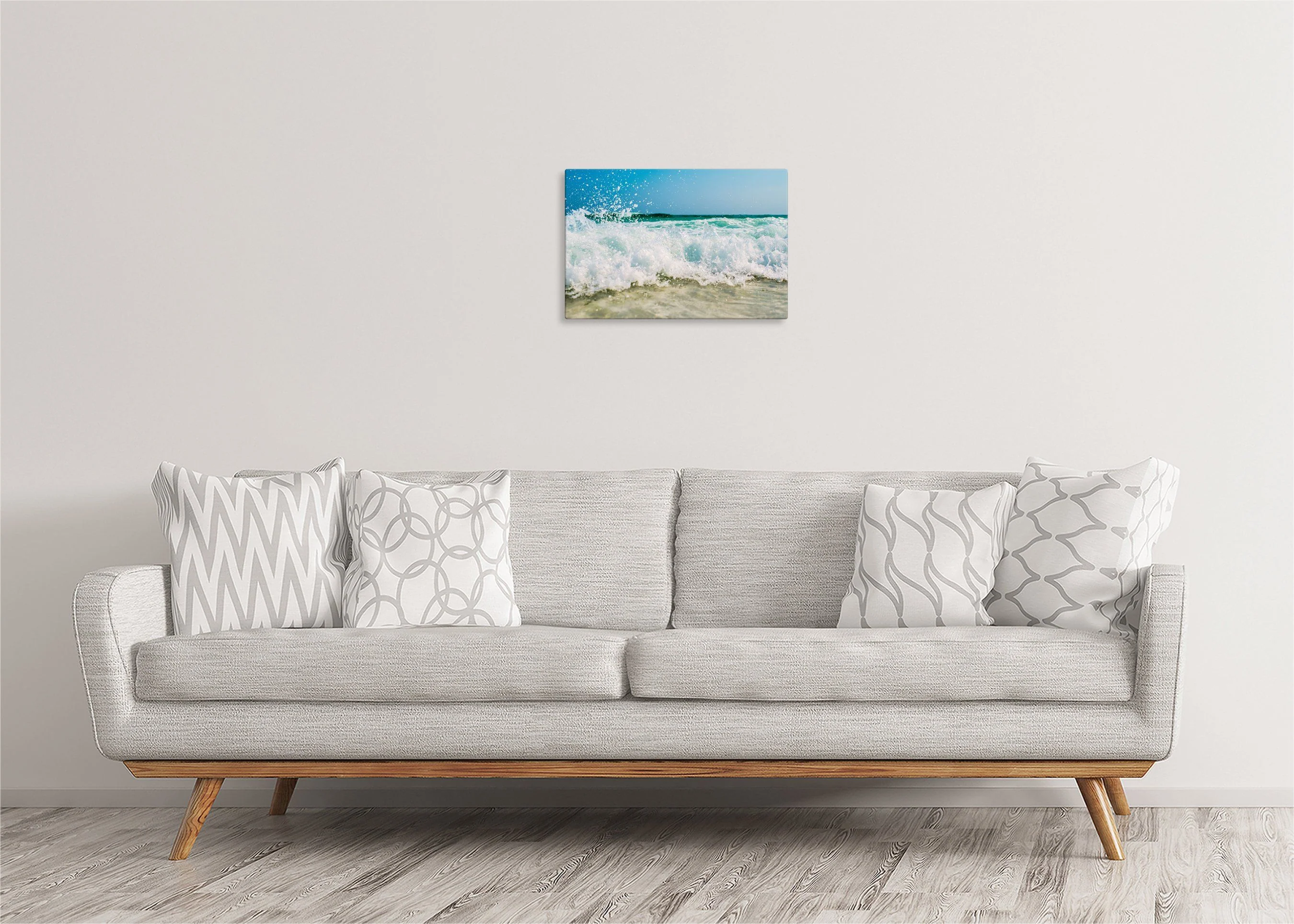 Waves Breaking on Beach | Gallery Wrap Wall Canvas - Image 3